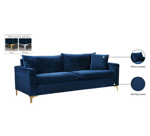E-Furniture Philadelphia Couch | 5 Seater Couch In Blue Colour - E-FURNITURE