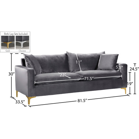 E-Furniture Philadelphia Couch | 5 Seater Couch In Blue Colour - E-FURNITURE