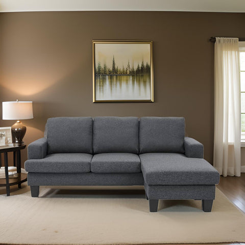 E-Furniture | Urban Loft Sectional Sofa with Chaise, Slate Grey
