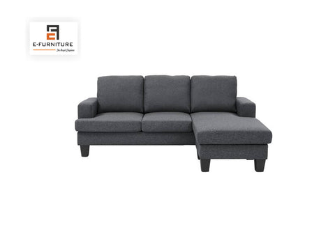 E-Furniture | Urban Loft Sectional Sofa with Chaise, Slate Grey