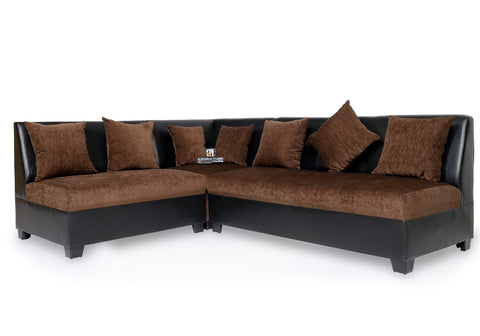 E-Furniture | Athena Upholstered Teak sofa, brown