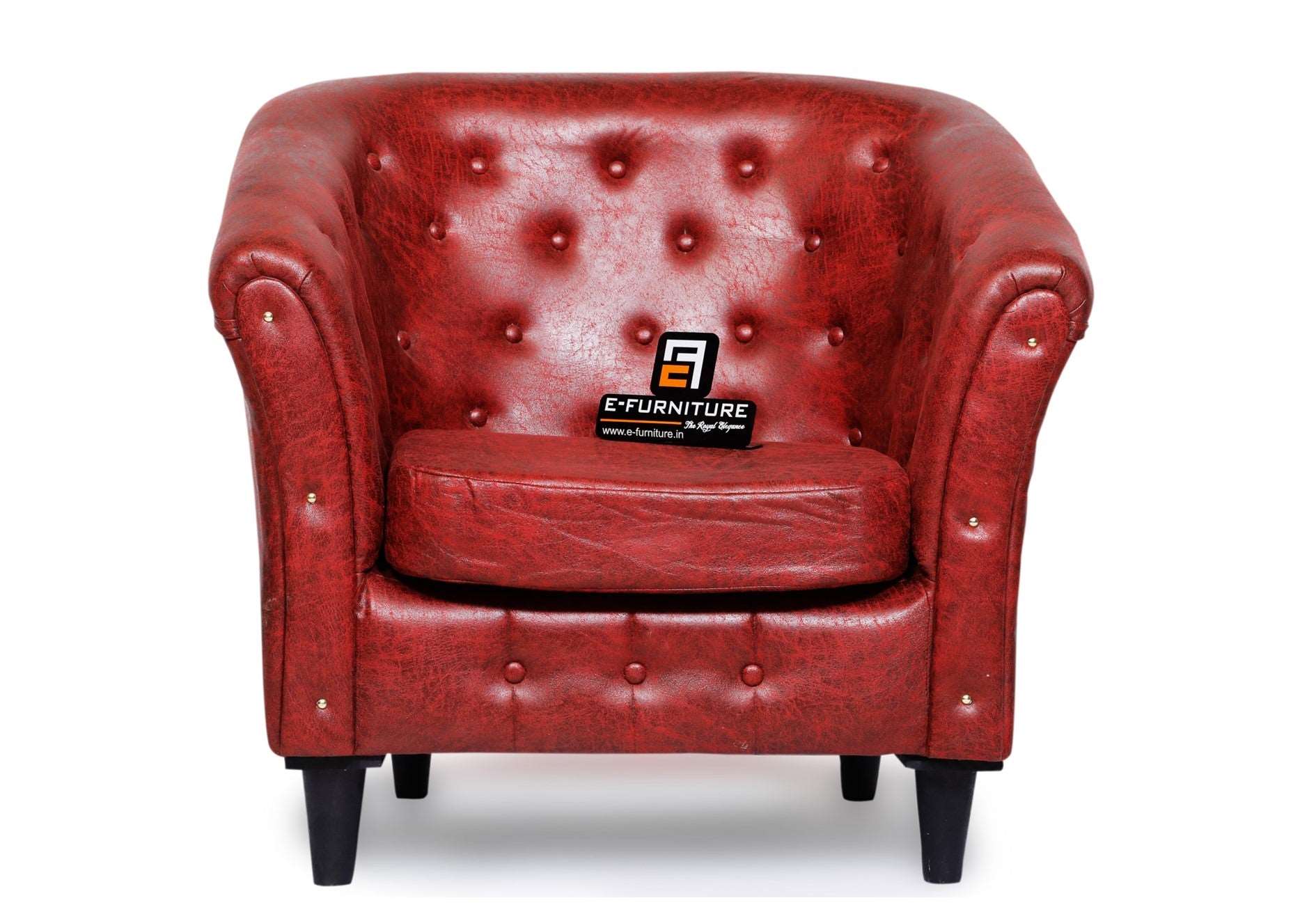 E-FURNITURE Justino chair in cherry Red color