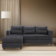 E-Furniture | Serenity Haven RHS L-Sectional, Slate Black