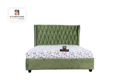 E-Furniture | Eden Oasis Queen Upholstered Bed, Lush Green