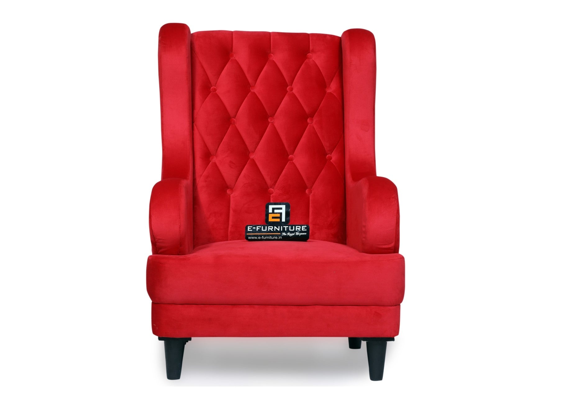 E-Furniture | Azure Dreamweaver Upholstered Wing Chair, Royal Red