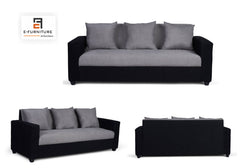 Aerin Black and Silver SofaCouch by E-furniture