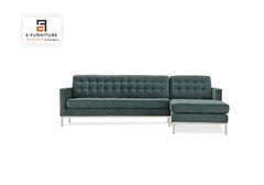 E-Furniture | Teal Tranquility Sectional Sofa with Chaise, Modern Teal