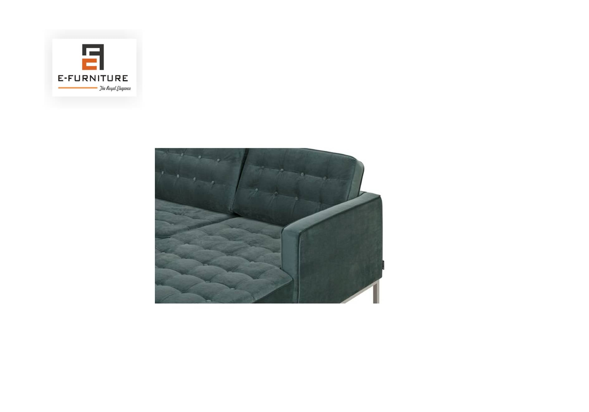 E-Furniture | Teal Tranquility Sectional Sofa with Chaise, Modern Teal