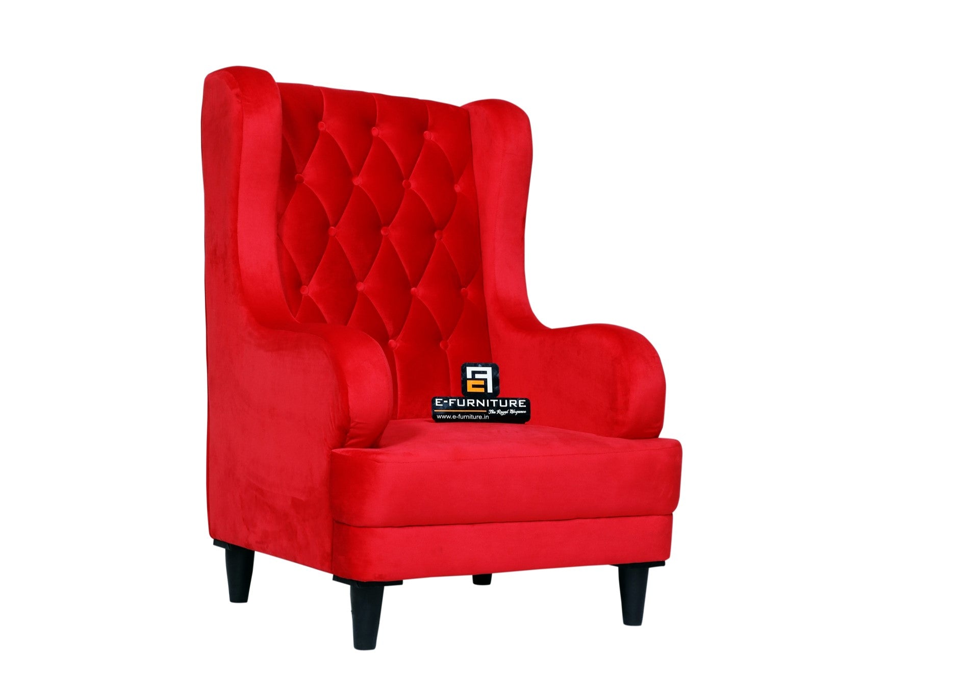 E-Furniture | Azure Dreamweaver Upholstered Wing Chair, Royal Red