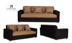 E-Furniture Aerin Brown and Beige Sofa pack