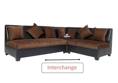 E-Furniture | Athena Upholstered Teak sofa, brown