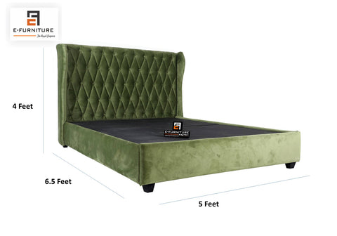 E-Furniture | Eden Oasis Queen Upholstered Bed, Lush Green