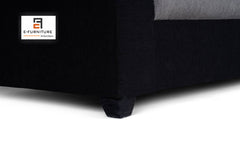 Aerin Black and Silver SofaCouch by E-furniture