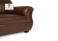 E-Furniture | Vintage Elegance 3-Seater, Brown Leatherette