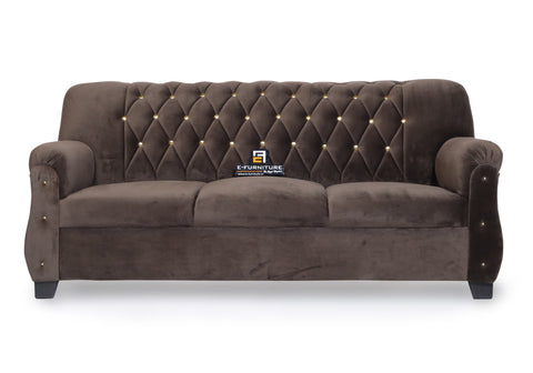 E-Furniture | Heritage Haven Tufted Trio Set, Espresso Brown