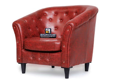 E-FURNITURE Justino chair in cherry Red color