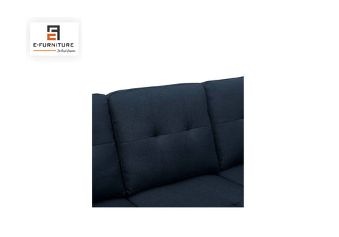 E-Furniture | Opulent Onyx Sectional Sofa with Chaise, Charcoal Black