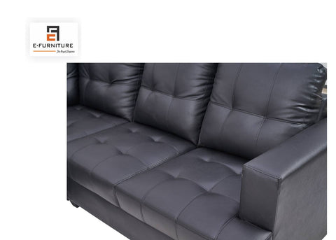 E-Furniture | Vittoria L-Shaped Sectional, Grand, Onyx Black