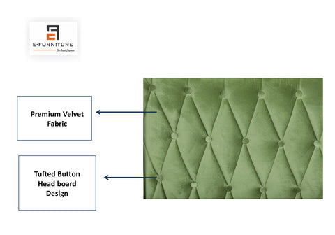 E-Furniture | Eden Oasis Queen Upholstered Bed, Lush Green