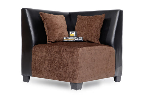 E-Furniture | Athena Upholstered Teak sofa, brown