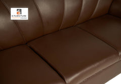 E-Furniture | Vintage Elegance 3-Seater, Brown Leatherette