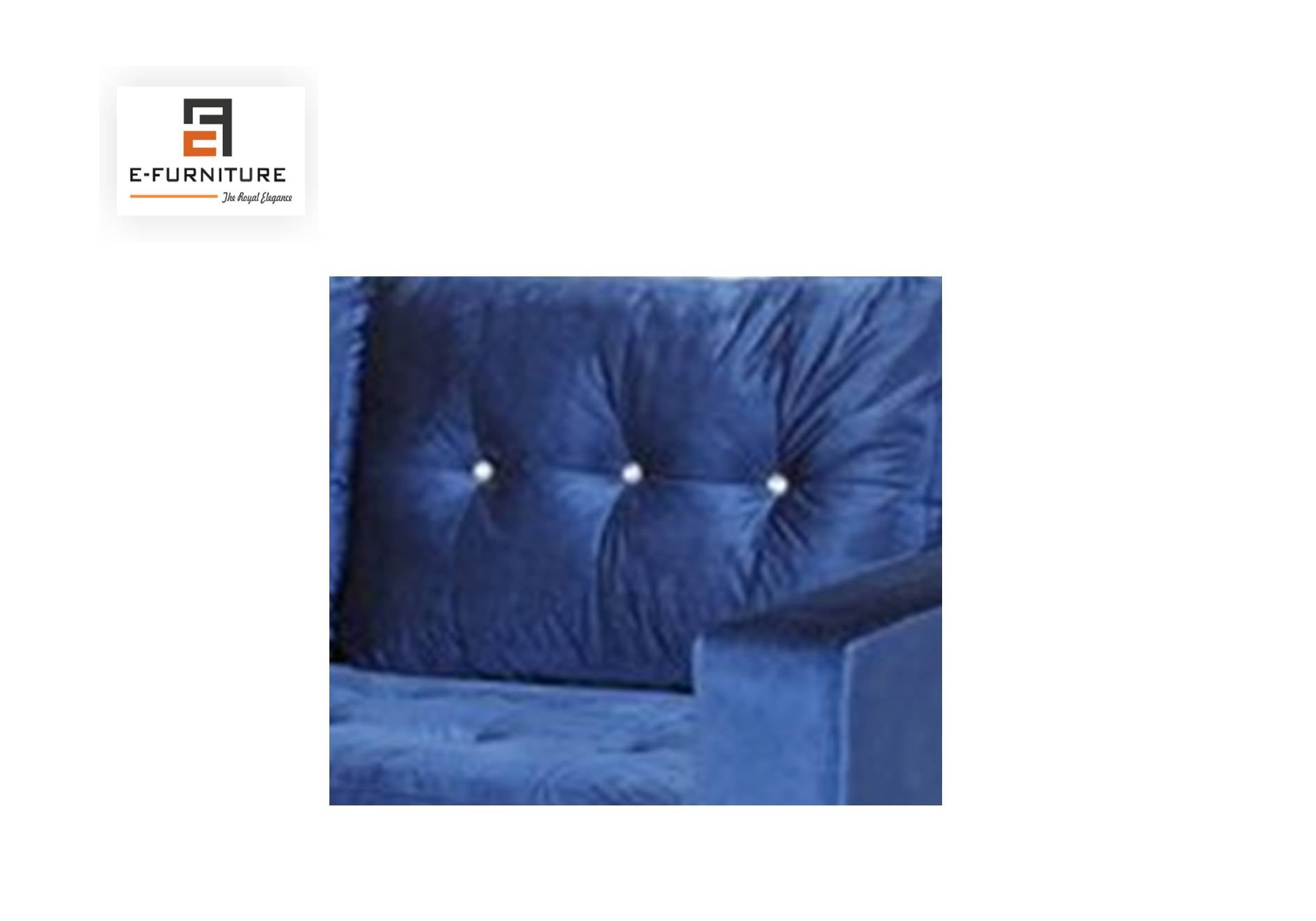 E-Furniture | Azure Serenity Sectional, Chaise Left, Tufted Blue