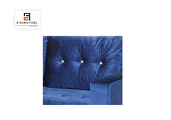 E-Furniture | Azure Serenity Sectional, Chaise Left, Tufted Blue