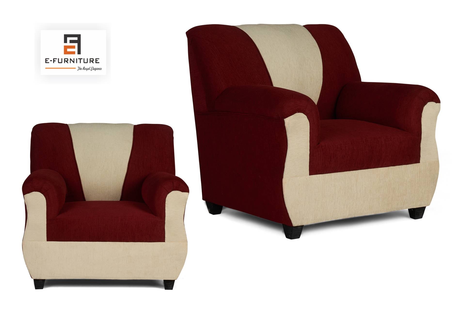 E-Furniture | Ruby Embrace Three-Piece Set, Crimson Cream