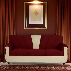 E-Furniture | Crimson Cloud Two-Tone Sofa, Ruby & Pearl