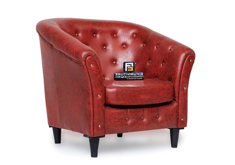 E-FURNITURE Justino chair in cherry Red color