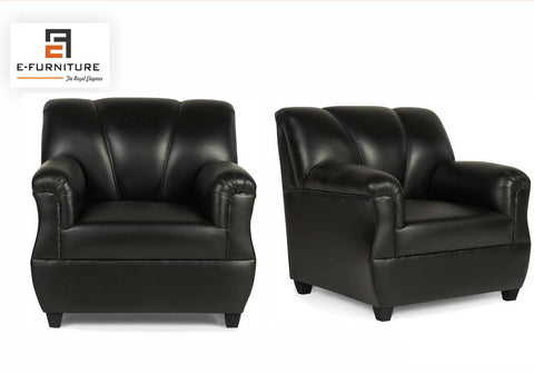 Arica Sofa Pack for Living room In black leatherrette