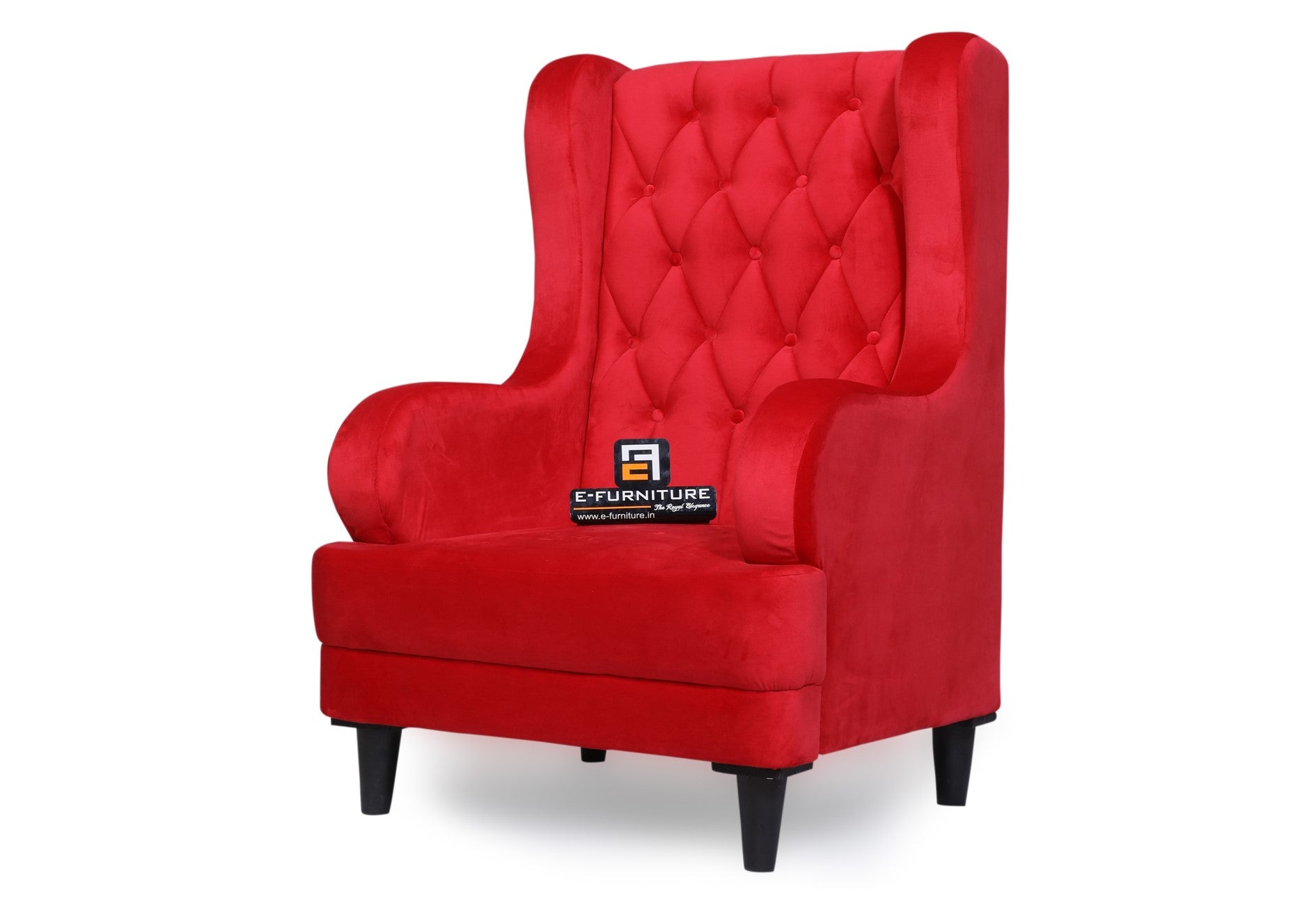 E-Furniture | Azure Dreamweaver Upholstered Wing Chair, Royal Red