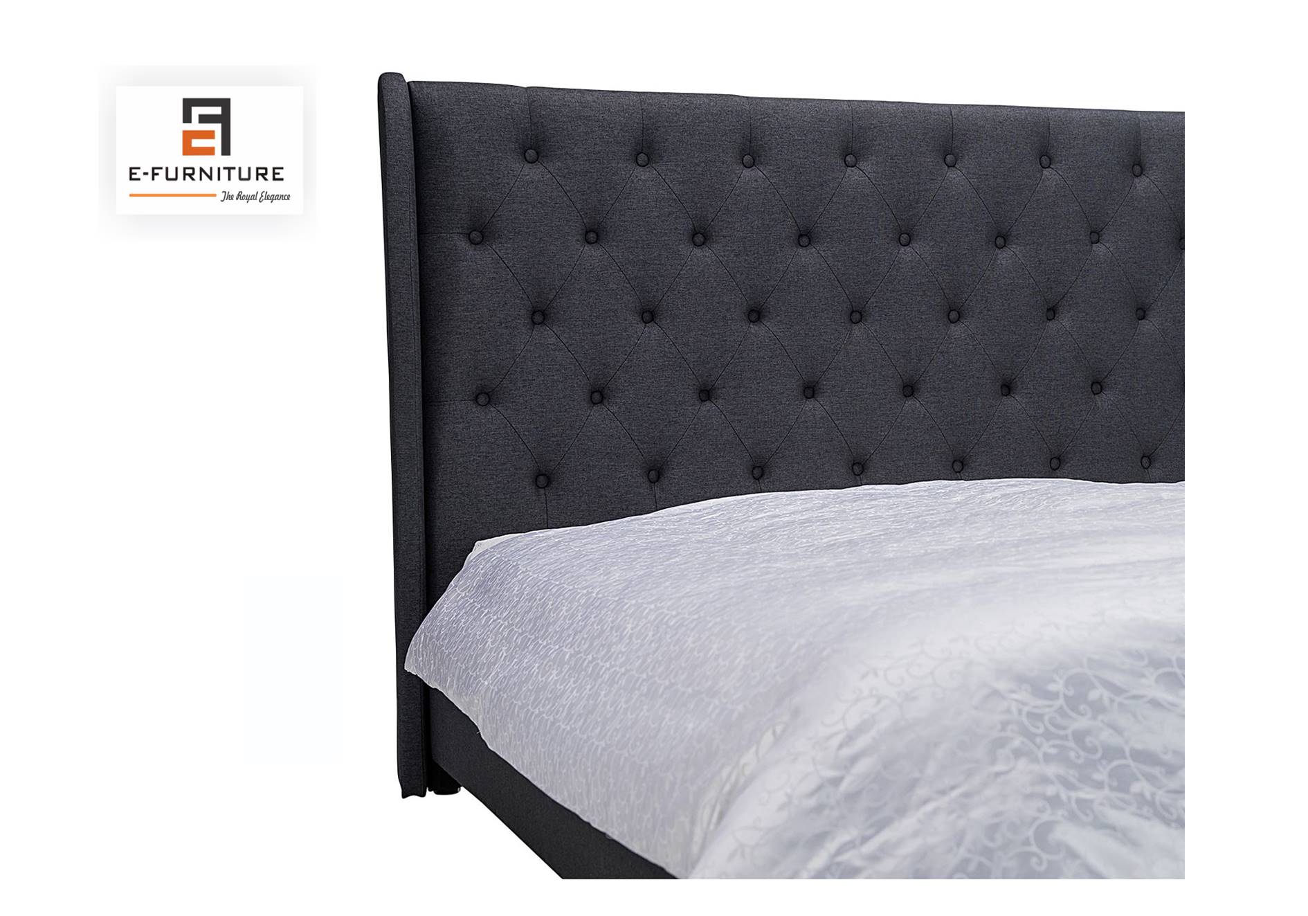 E-Furniture | Neemwood Classic Queen, Dark Charcoal Gray