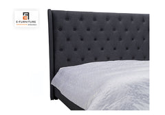 E-Furniture | Neemwood Classic Queen, Dark Charcoal Gray