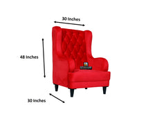 E-Furniture | Azure Dreamweaver Upholstered Wing Chair, Royal Red