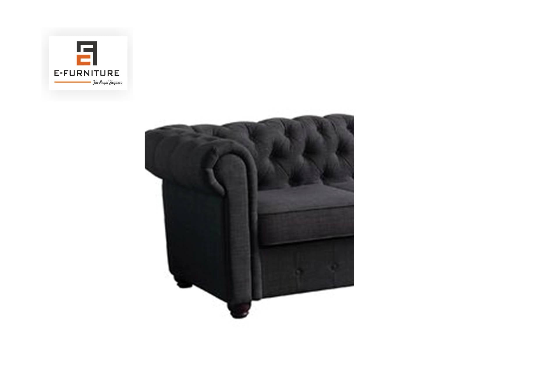 E-Furniture | Chesterfield Elegance L-Shaped Sectional, Chaise Left, Velvet Black