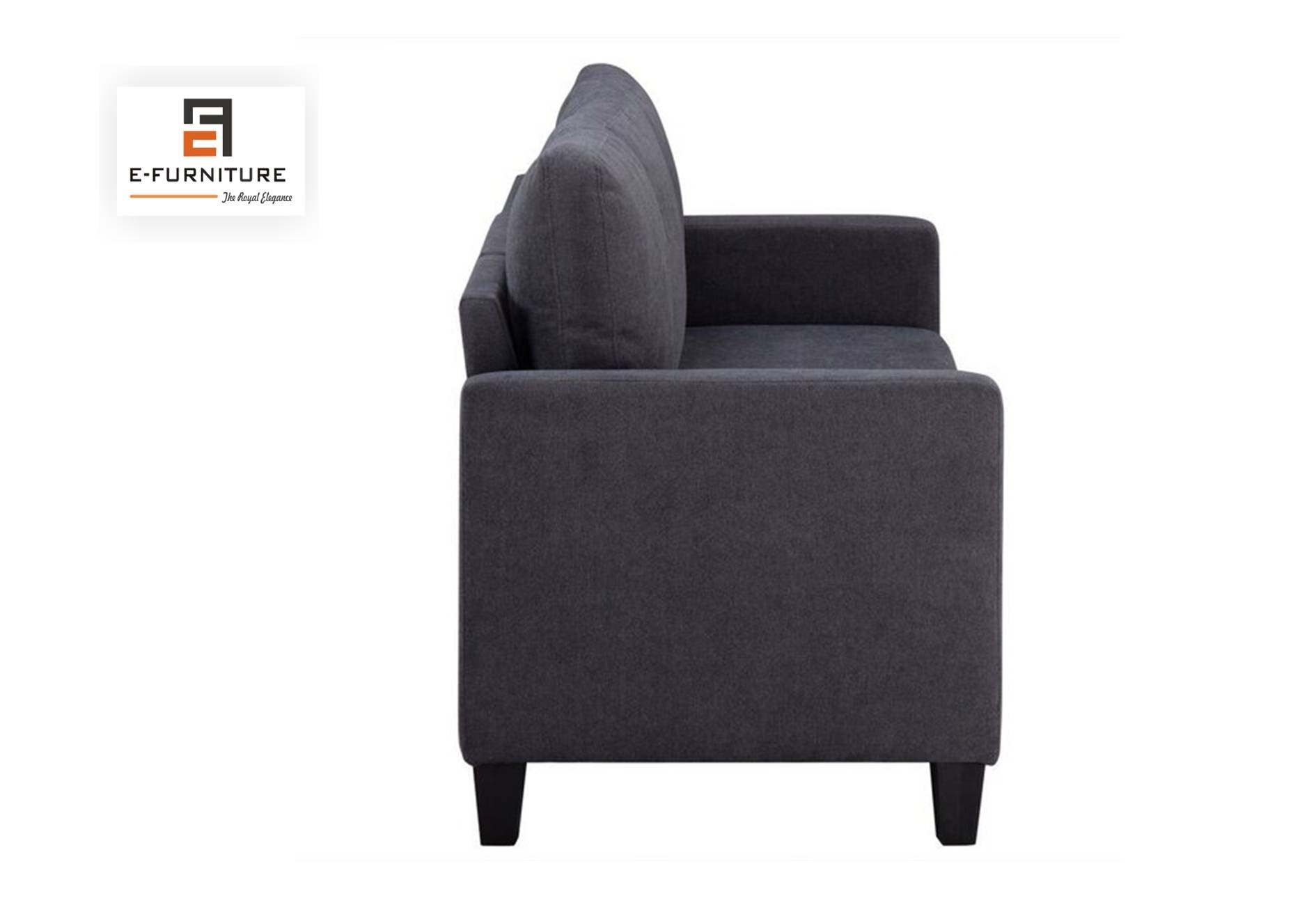 E-Furniture | Modern Harmony L-Shaped Sectional Sofa, Graphite Grey