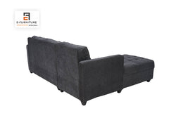 E-Furniture | Serenity Haven RHS L-Sectional, Slate Black