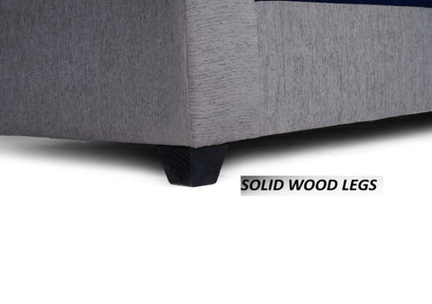 E-Furniture | Urban Chic 3+1+1 Seater, Graphite Gray & Blue