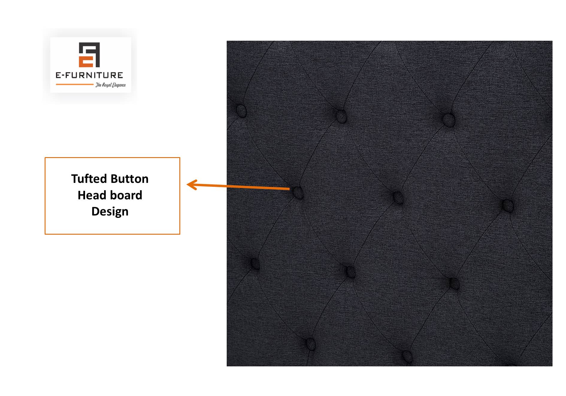 E-Furniture | Neemwood Classic Queen, Dark Charcoal Gray