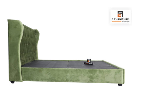 E-Furniture | Eden Oasis Queen Upholstered Bed, Lush Green