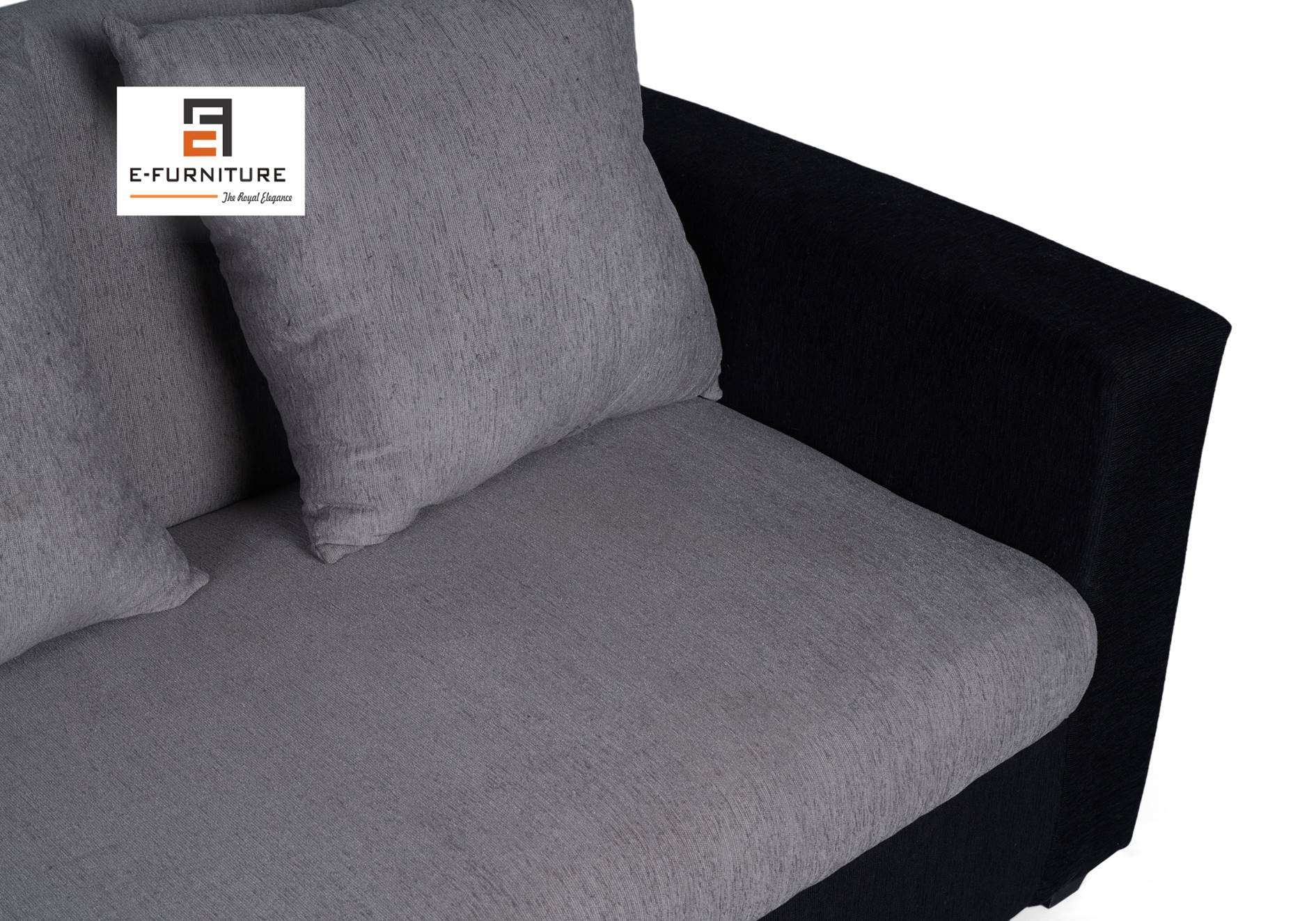 Aerin Black and Silver SofaCouch by E-furniture