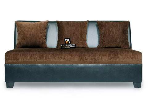 E-Furniture | Athena Upholstered Teak sofa, brown