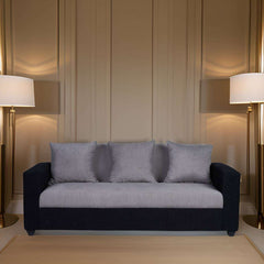 Aerin Black and Silver SofaCouch by E-furniture