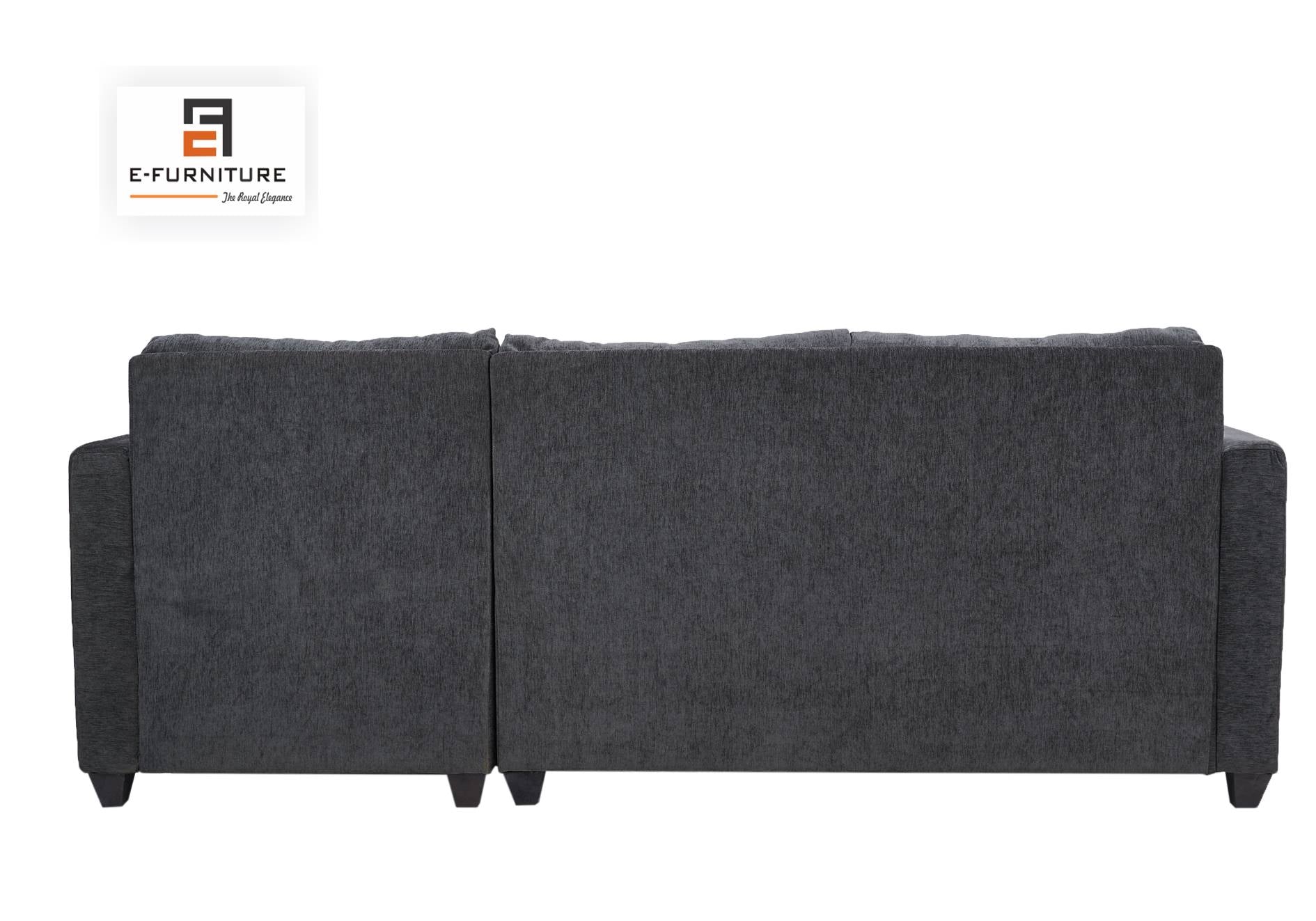 E-Furniture | NeemNest Upholstered L-Sectional, Charcoal Grey