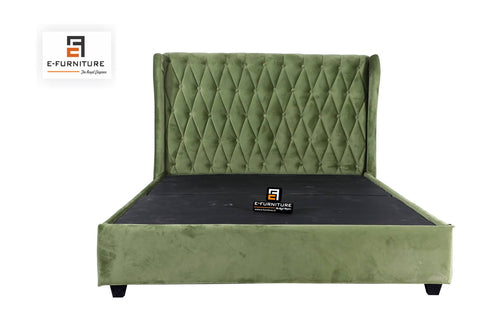 E-Furniture | Eden Oasis Queen Upholstered Bed, Lush Green