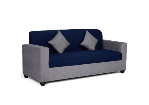 E-Furniture | Urban Chic 3+1+1 Seater, Graphite Gray & Blue