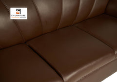 E-Furniture | Sienna Comfort 3+1+1 Seater, Rich Brown Leatherette
