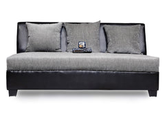 ModernoLux | Sienna Chaise Sectional Compact Sofa, Charcoal Gray