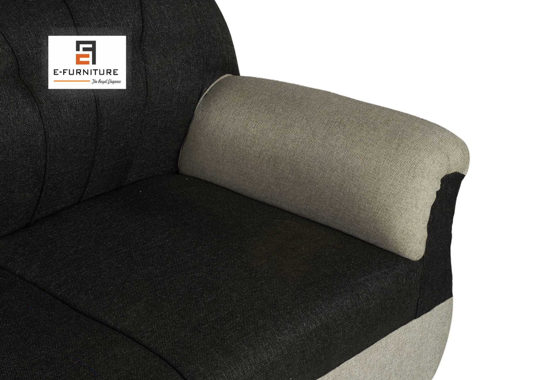 E-Furniture | Twilight Contrast 3+1+1 Seater, Dark Grey; Light Duo